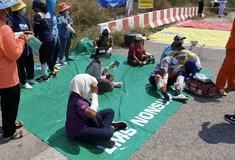 โคราช ซ้อมแผนเตรียมความพร้อม รับมืออุบัติเหตุอุบัติภัย ช่วงเทศกาลสงกรานต์