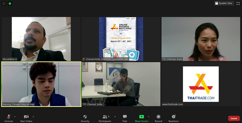 จัดกิจกรรมจับคู่ เจรจาธุรกิจการค้าออนไลน์ สินค้าเครื่องมือแพทย์และอุปกรณ์