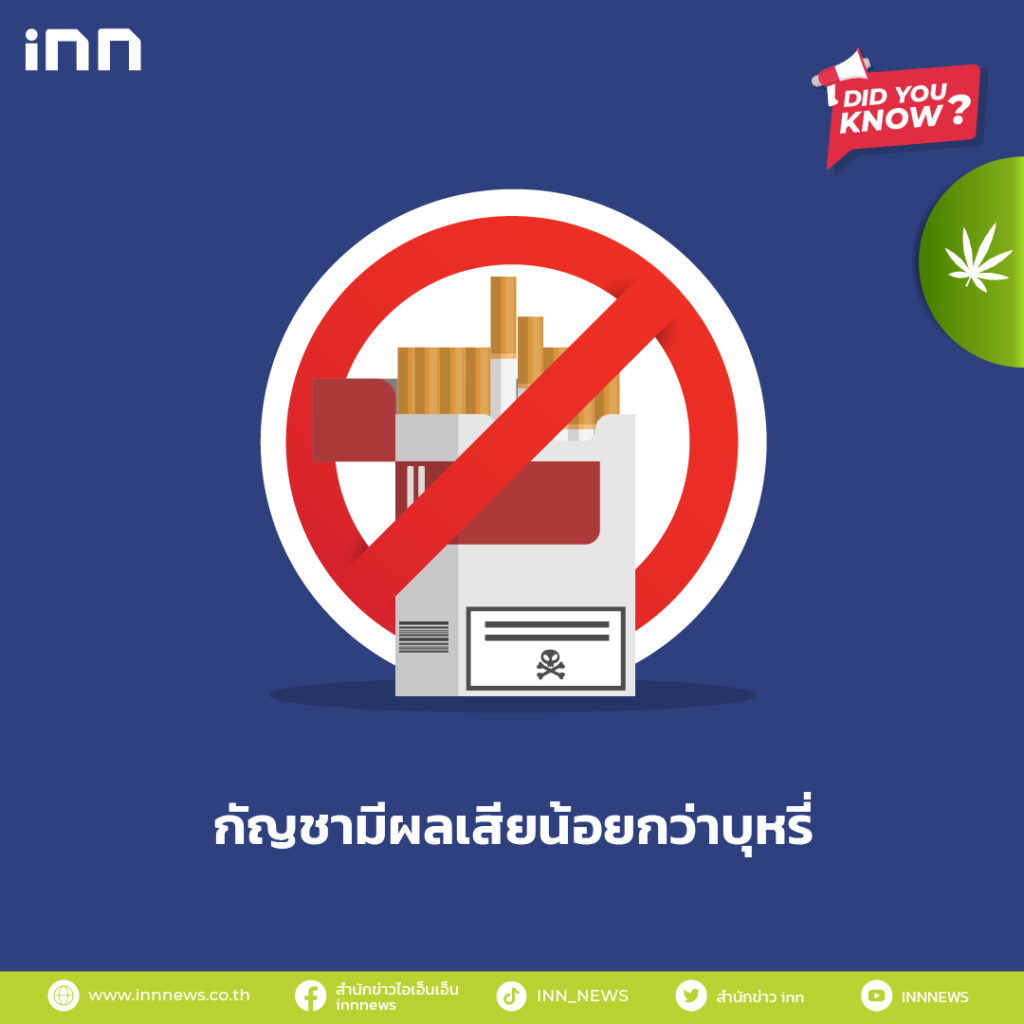 กัญชามีผลเสียน้อยกว่าบุหรี่