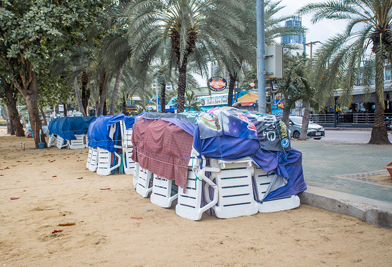 ชายหาดพัทยาเงียบเหงา