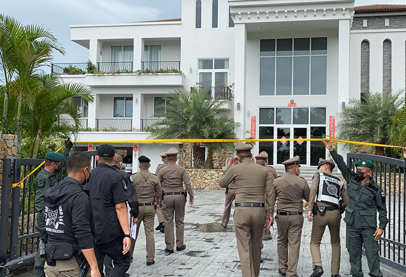 ตรวจสอบ คฤหาสน์หรู หลังเกิดเหตุชาวจีนยิงตำรวจ