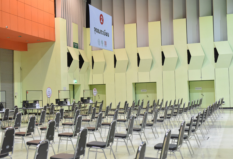 เดอะมอลล์ บางกะปิ เตรียมพื้นที่ ฉีดวัคซีน 2