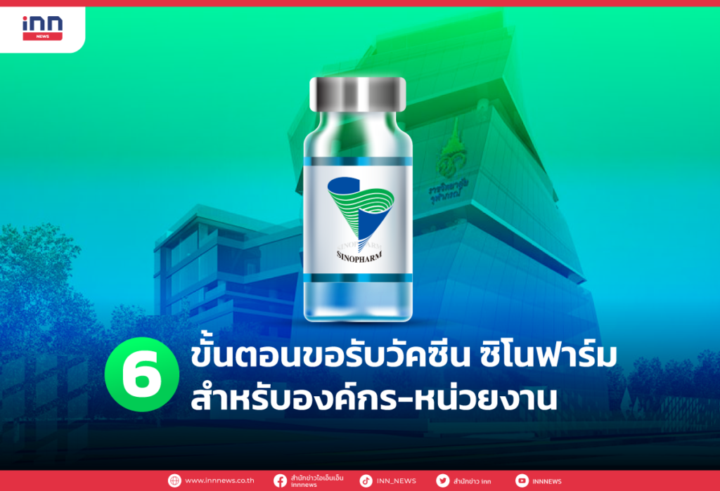6 ขั้นตอนขอรับวัคซีน ซิโนฟาร์ม สำหรับองค์กร-หน่วยงาน