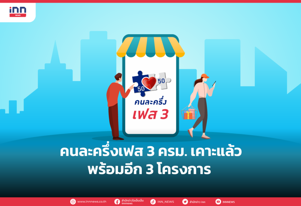 คนละครึ่งเฟส 3 ครม. เคาะแล้ว พร้อมอีก 3 โครงการ