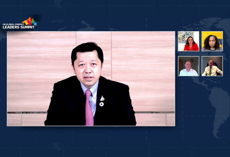 ผู้นำด้านความยั่งยืนจากทั่วโลกรวมพลังลดโลกร้อนบนเวที “UN Global Compact Leaders Summit 2021"