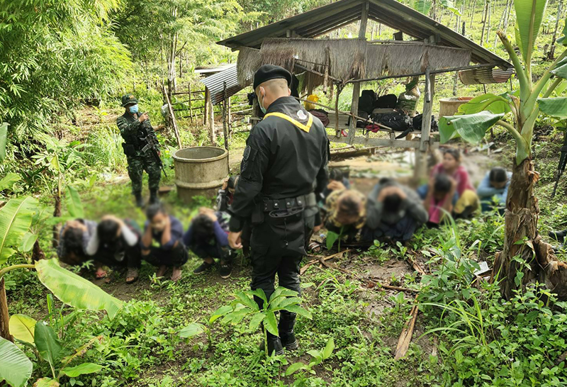 ทหารพราน 35 รวบ15 แรงงานต่างด้าว คากระท่อมท้ายนา