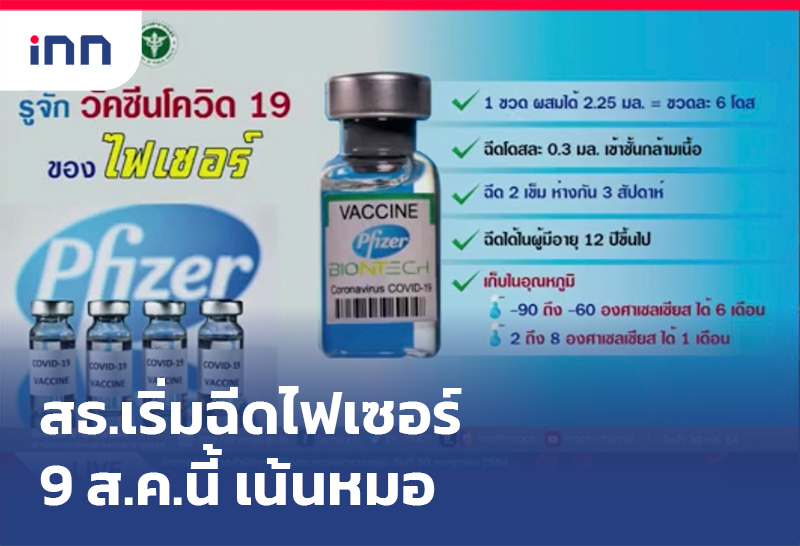 ข่าวต้นชั่วโมง 16.00 น. สธ.เริ่มฉีด วัคซีนไฟเซอร์ 9ส.ค.นี้เน้นหมอ
