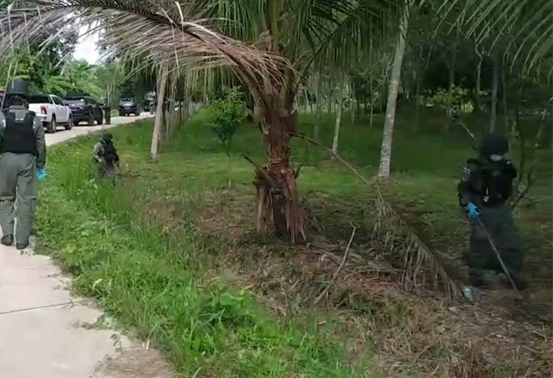 จนท.เข้าตรวจเหตุระเบิดจะนะ-เร่งล่าคนร้าย