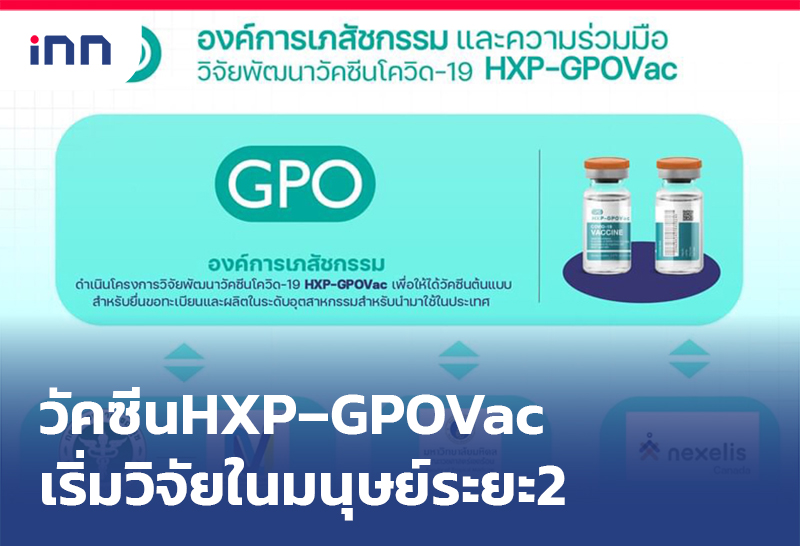 เกาะสถานการณ์ 11.30 น. วัคซีน HXP–GPOVacอภ.เริ่มวิจัยในมนุษย์ระยะ2