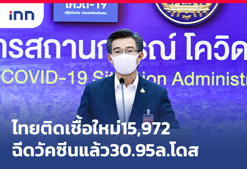 ข่าวต้นชั่วโมง 14.00 น. ศบค. เผยไทยป่วยใหม่15,972ฉีดวัคซีนแล้ว30.95ล.โดส