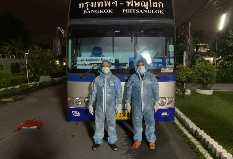 บขส.ส่งผู้ป่วยโควิดกลับบ้าน 3