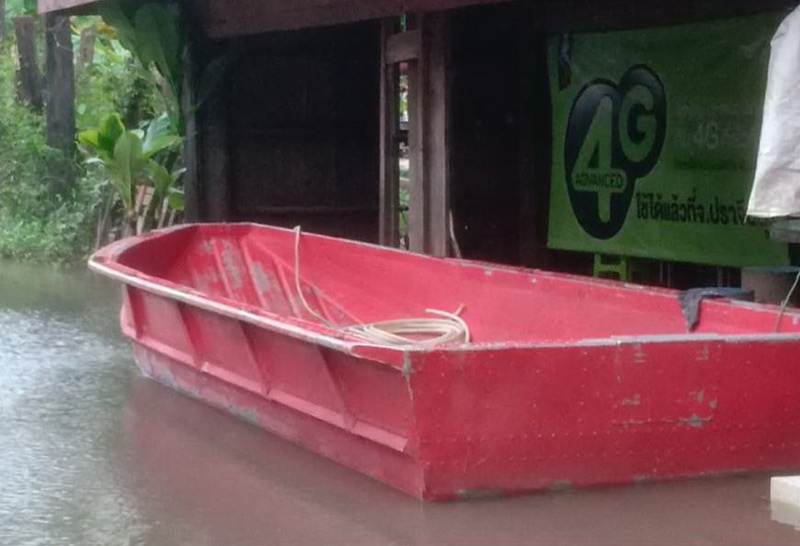 น้ำท่วมชุมชนตลาดเก่าเทศบาลตำบลกบินทร์รอบ3