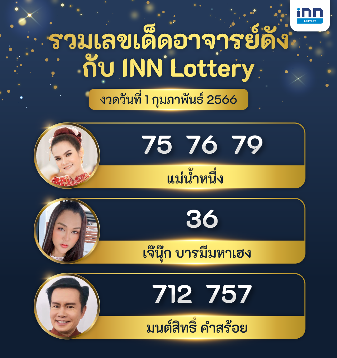 รวมเลขเด็ด เจ๊นุ๊ก แม่น้ำหนึ่ง ดุ่ยภรัญฯ เลขเด็ดหลายสำนัก งวดวันที่ 1 กุมภาพันธ์ 2566