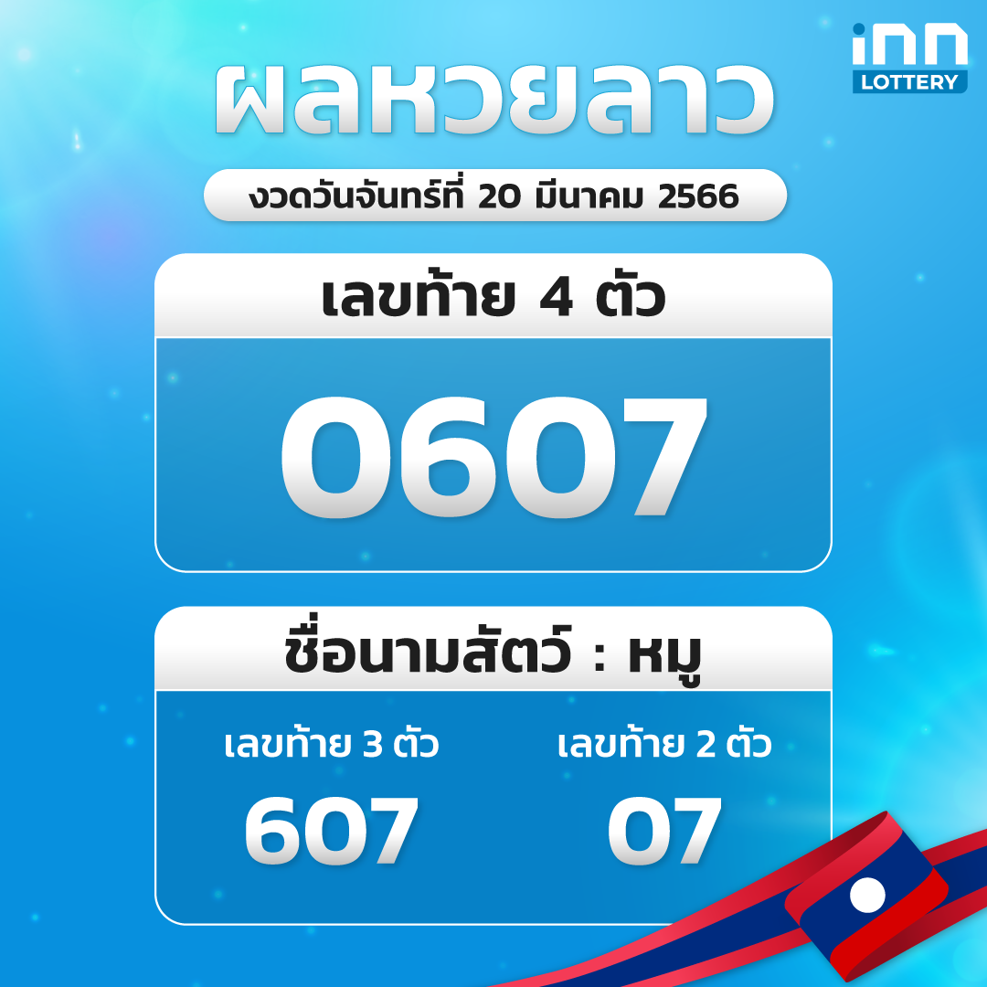 ตรวจผลหวยลาว หวยลาวงวด 20 มีนาคม 2566