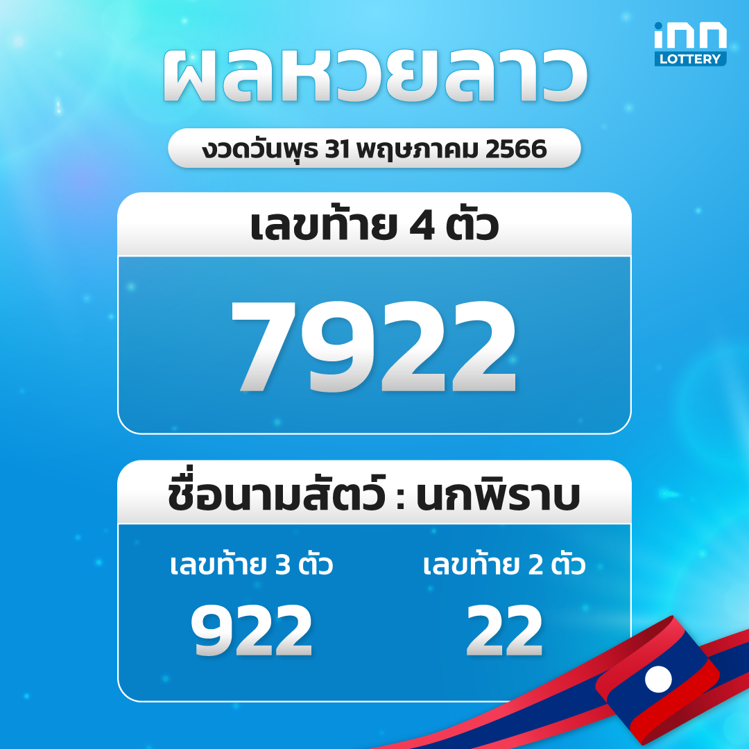 ผลหวยลาวล่าสุด หวยลาวงวด 31 พฤษภาคม 2566