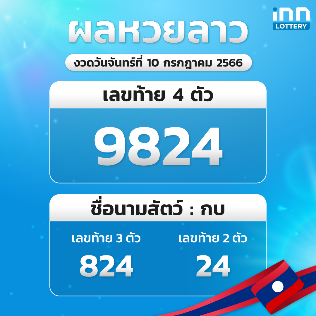 ผลหวยลาวล่าสุด หวยลาวงวด 10 กรกฎาคม 2566
