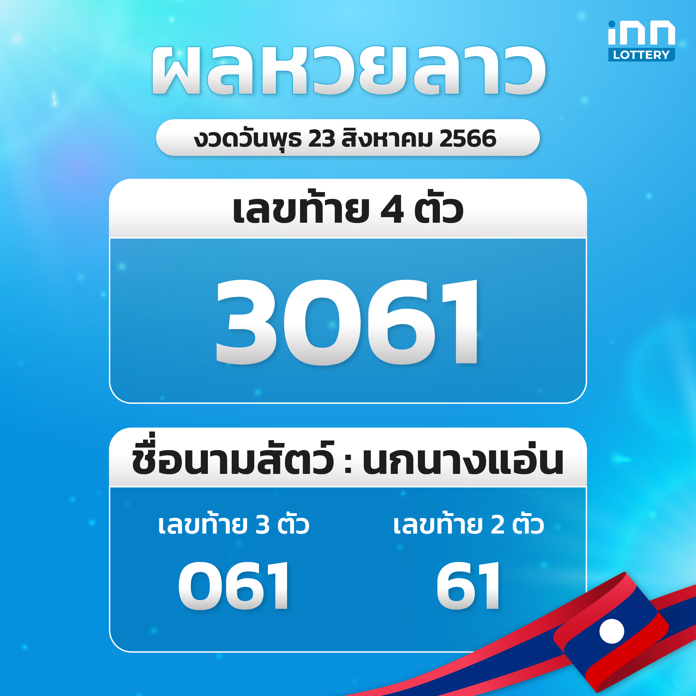 หวยลาวล่าสุด หวยลาวงวด 23 สิงหาคม 2566