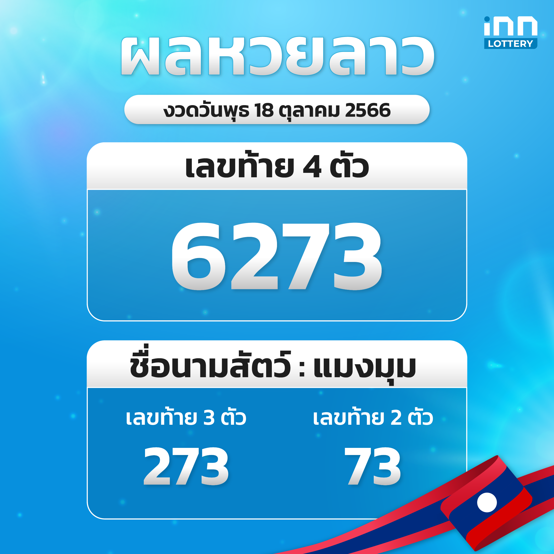 ผลหวยลาวล่าสุด หวยลาวงวด 18 ตุลาคม 2566