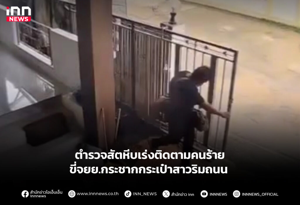 ตำรวจสัตหีบเร่งติดตามคนร้าย ขี่จยย.กระชากกระเป๋าสาวริมถนน