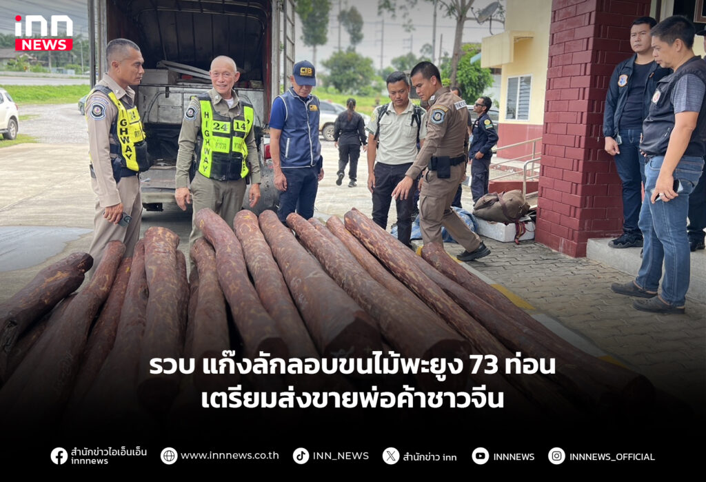 รวบ แก๊งลักลอบขนไม้พะยูง 73 ท่อน เตรียมส่งขายพ่อค้าชาวจีน