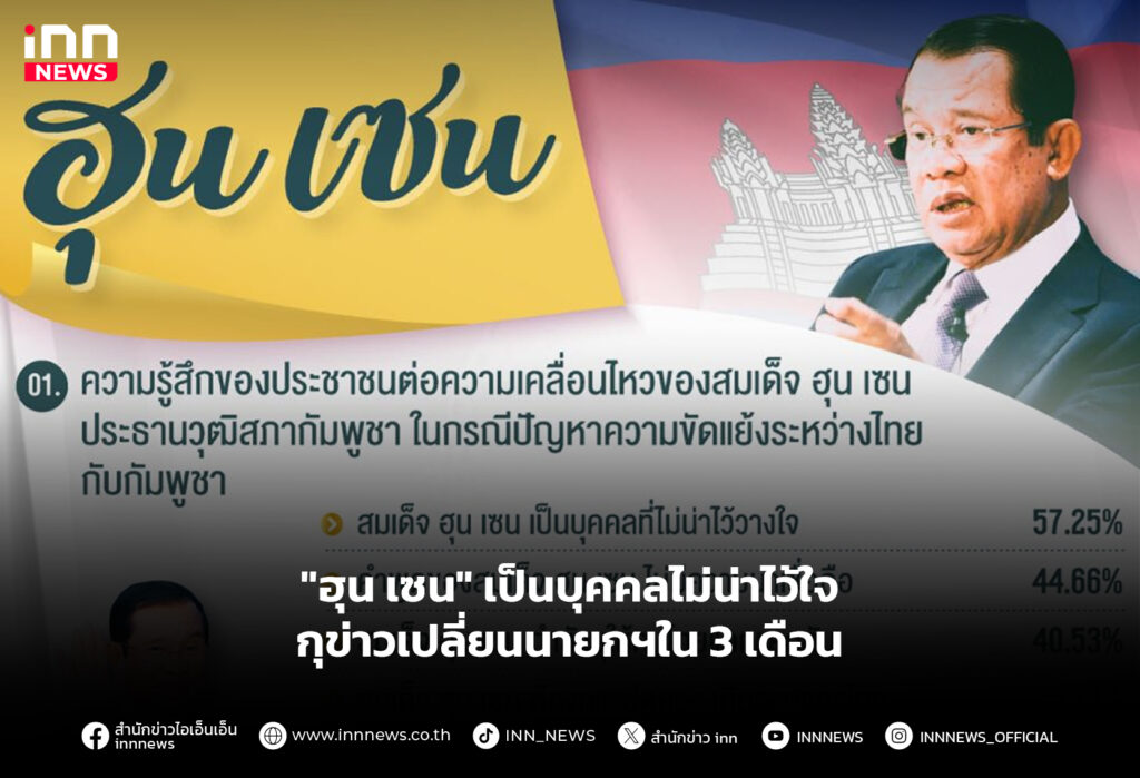 "ฮุน เซน" เป็นบุคคลไม่น่าไว้ใจ กุข่าวเปลี่ยนนายกฯใน 3 เดือน