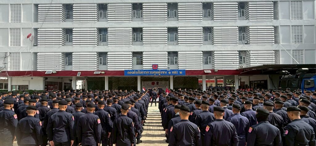 "ผู้ช่วยฯสำราญ" ตรวจเยี่ยมฝึกทบทวน คฝ.ดูแลม็อบ