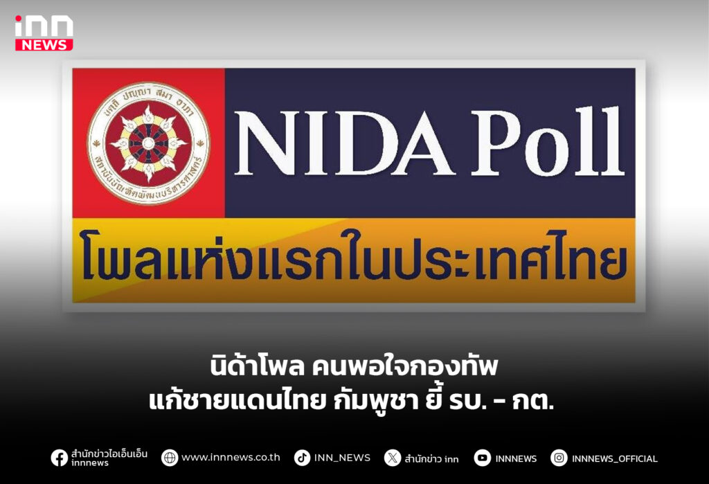 นิด้าโพล คนพอใจกองทัพแก้ชายแดนไทย กัมพูชา ยี้ รบ. - กต.