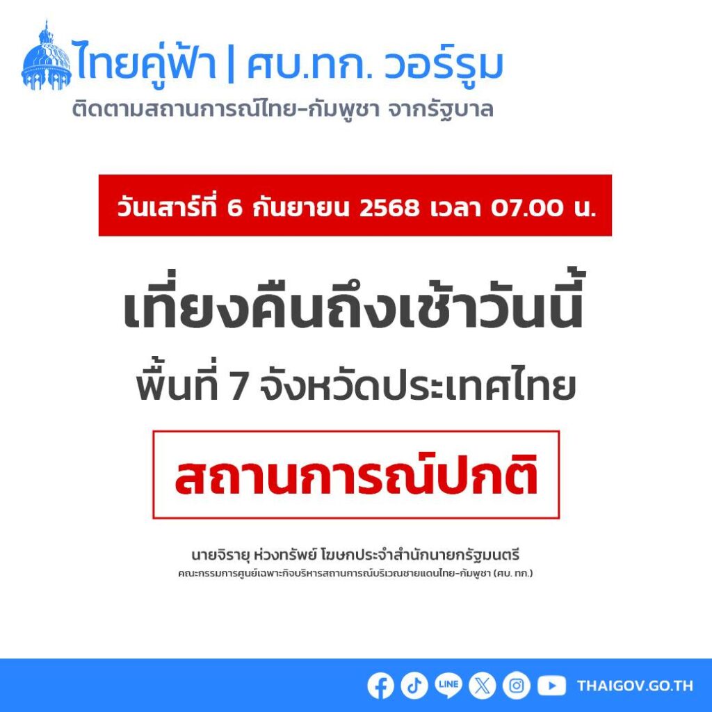 11 พื้นที่ 7 จังหวัดชายแดน เหตุการณ์ปกติ-รอลุ้นผล GBC