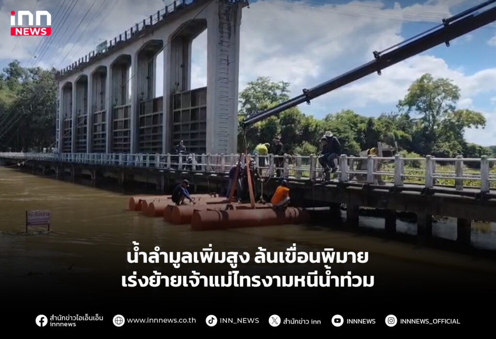 น้ำลำมูลเพิ่มสูง ล้นเขื่อนพิมาย-เร่งย้ายเจ้าแม่ไทรงามหนีน้ำท่วม