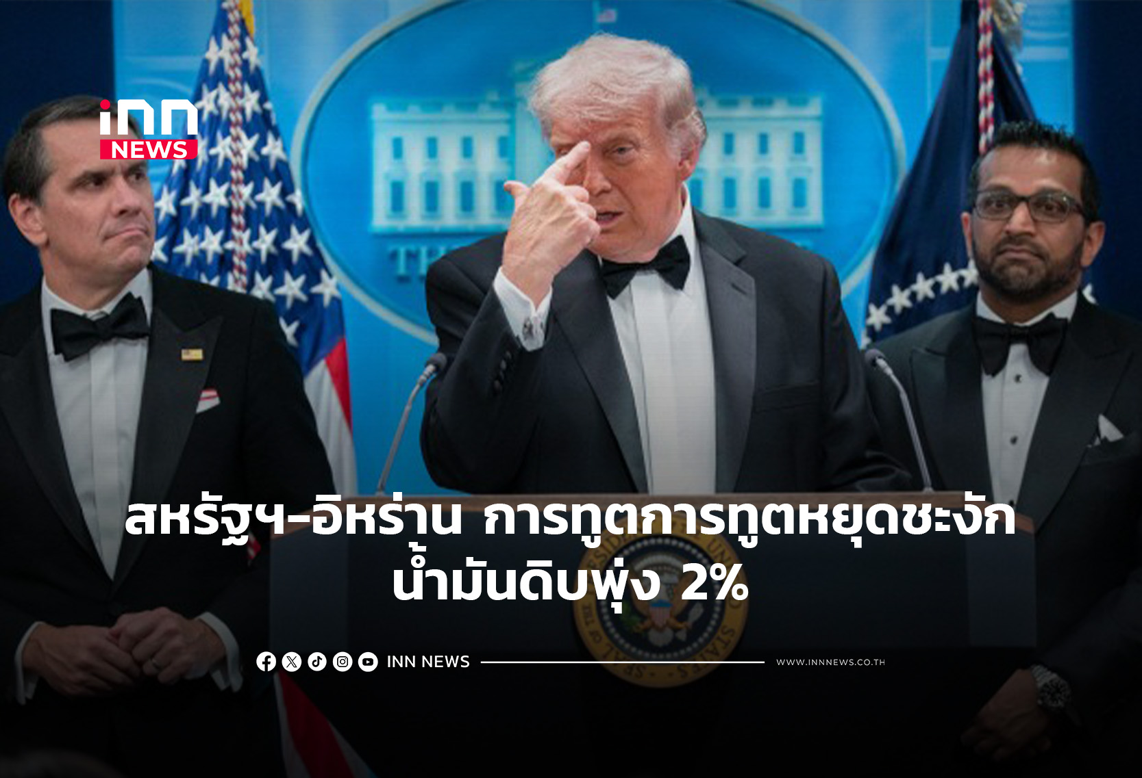 สหรัฐฯ-อิหร่าน การทูตการทูตหยุดชะงัก-น้ำมันดิบพุ่ง 2%