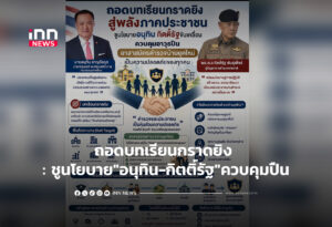 ถอดบทเรียนกราดยิง: ชูนโยบาย"อนุทิน-กิตติ์รัฐ"ขับเคลื่อนควบคุมปืน